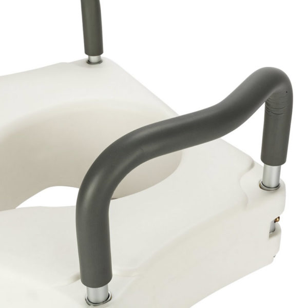 raised toilet seat with armrests